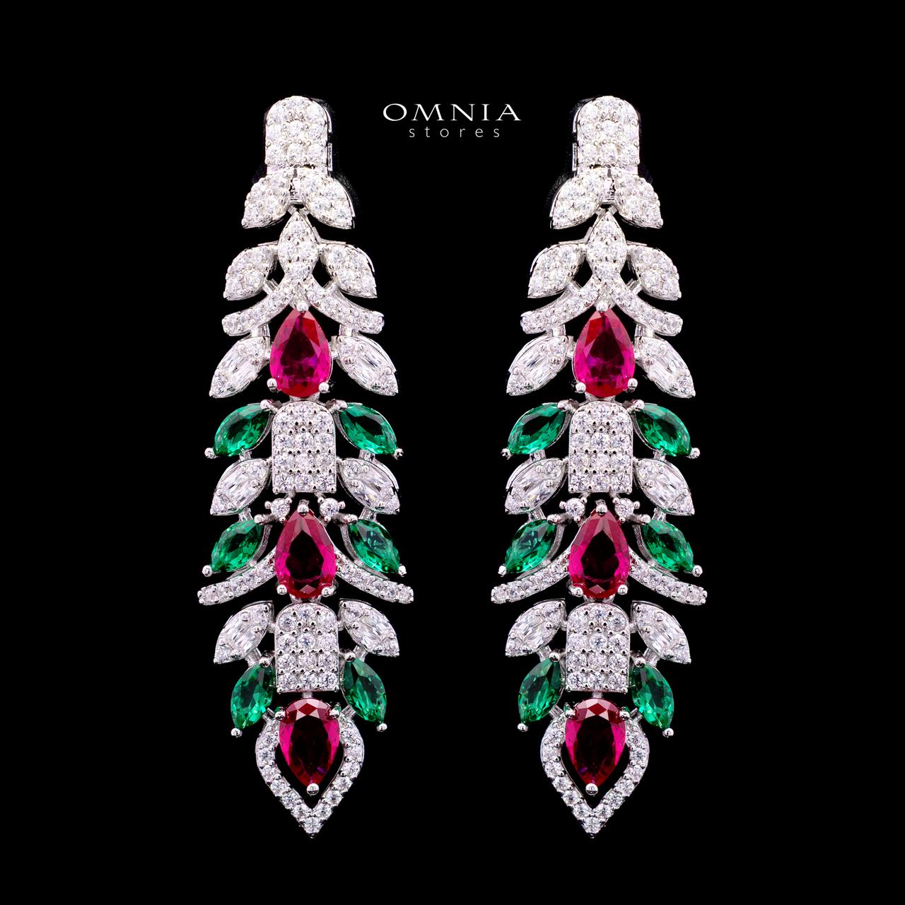 Simra Multicolor Luxury Bridal Full Set with High-Quality Simulated Diamonds – Rhodium Plated - Image 4