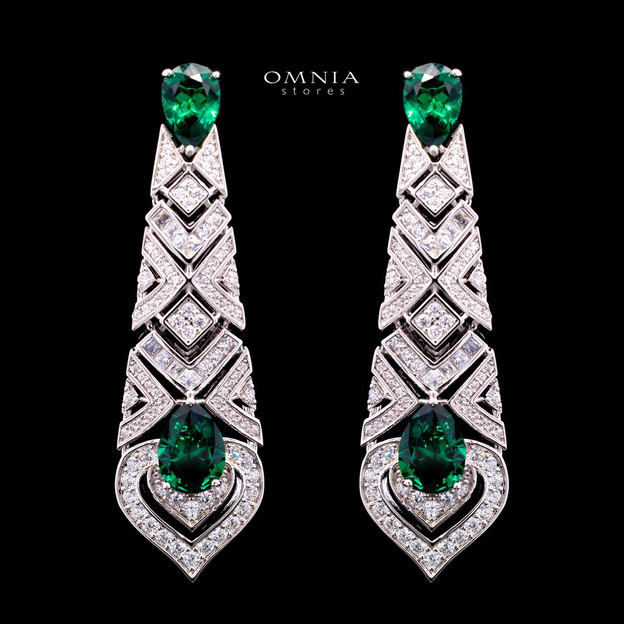 Daryan Green Luxury Bridal Full Set with High-Quality Simulated Diamonds – Rhodium Plated - Image 4