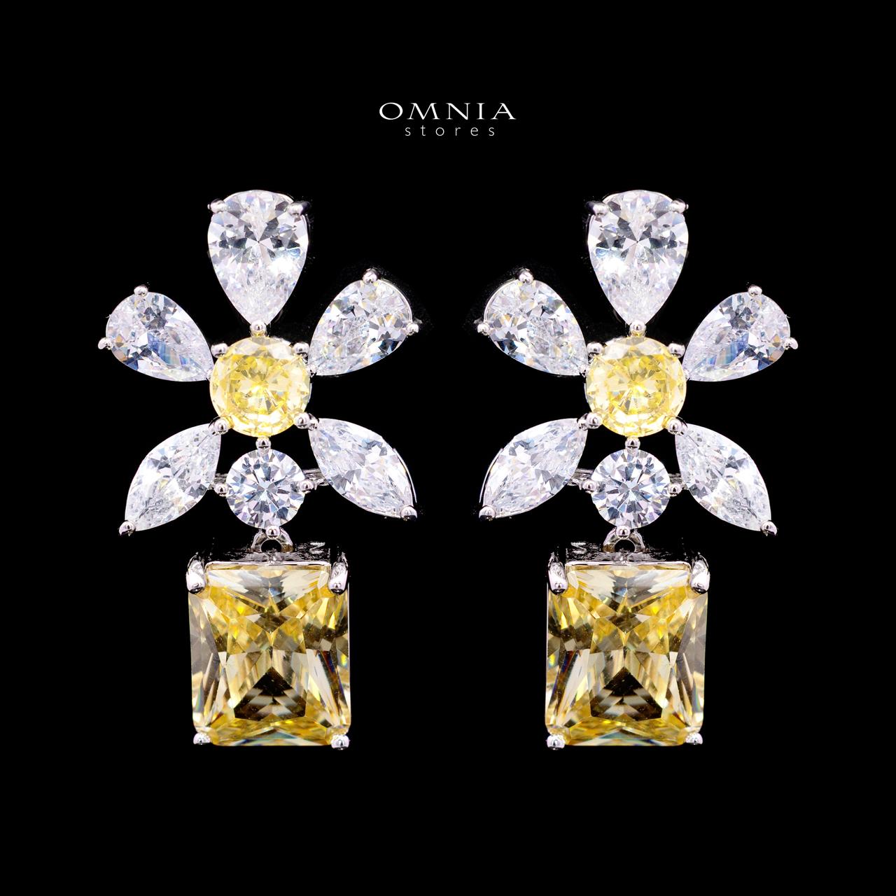 Rizza Yellow Luxury Bridal Full Set with High-Quality Simulated Diamonds – Rhodium Plated - Image 4