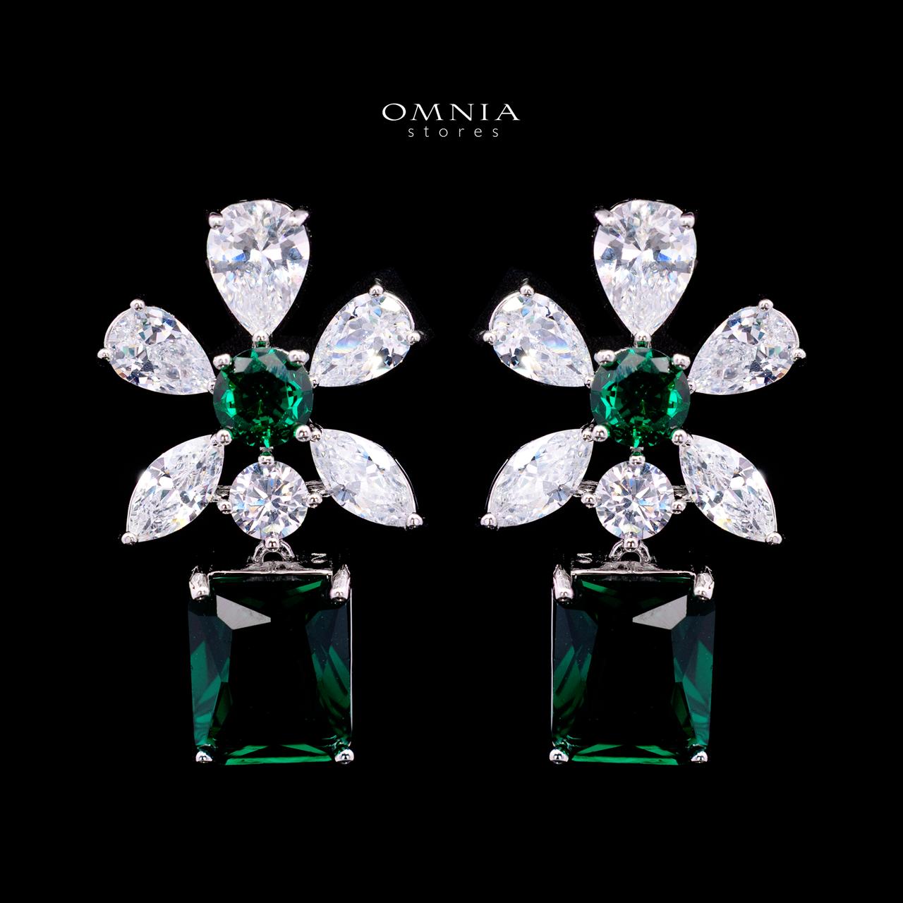 Rizza Green Luxury Bridal Full Set with High-Quality Simulated Diamonds – Rhodium Plated - Image 4
