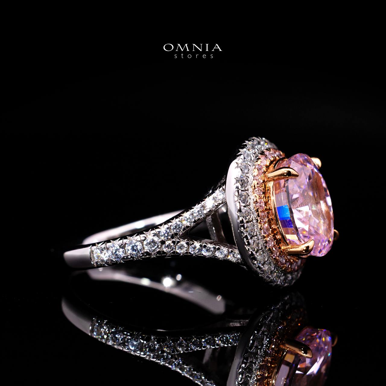Annie Pink Ring with Certified Premium Simulated Diamonds in 925 Sterling Silver - Image 3
