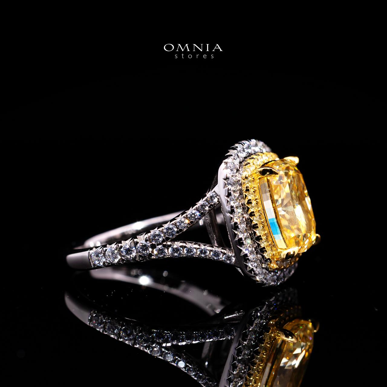 Martina Yellow Ring with Certified Premium Simulated Diamonds in 925 Sterling Silver - Image 3