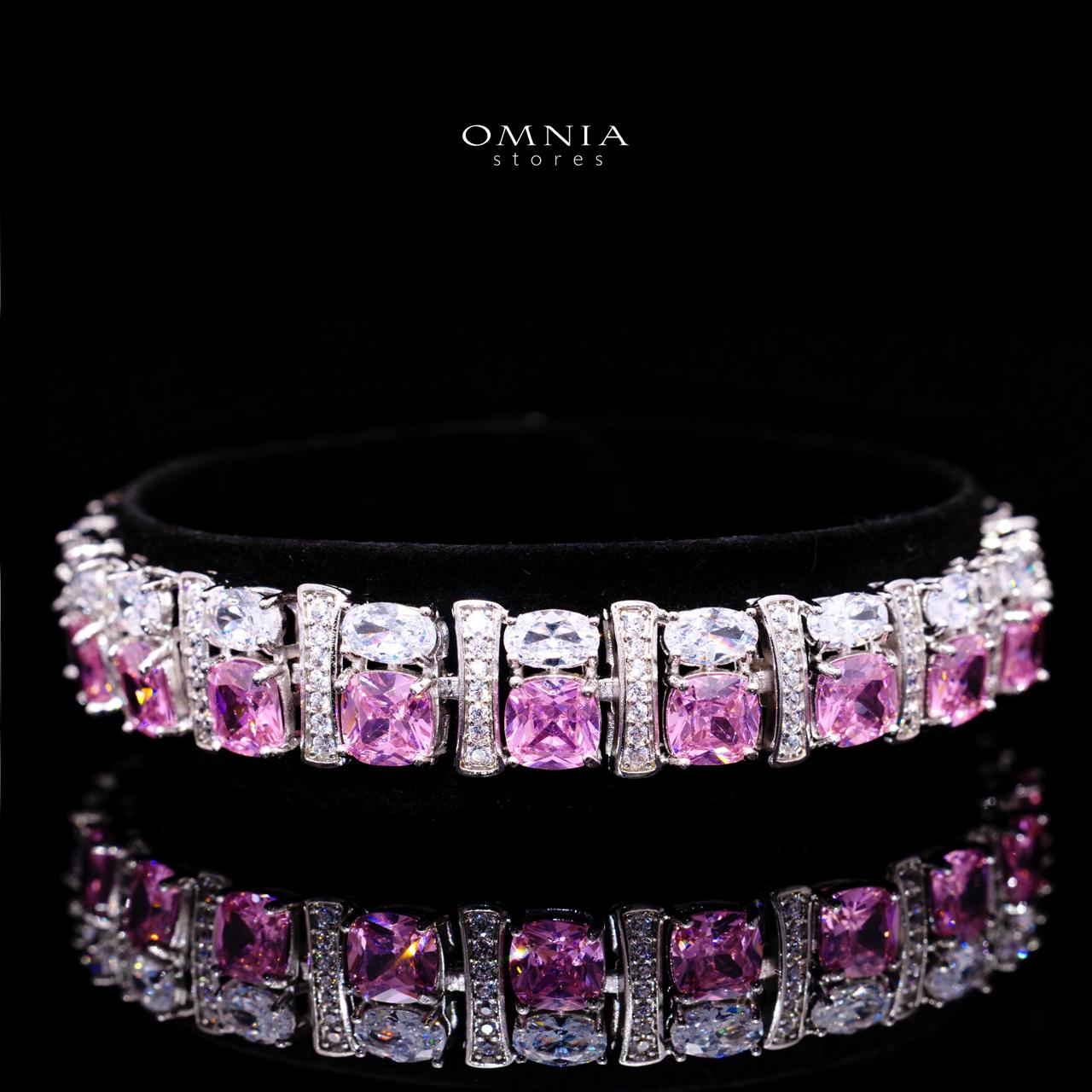 Marley Pink Bridal Full Set with High-Quality Simulated Diamonds – Rhodium Plated - Image 3