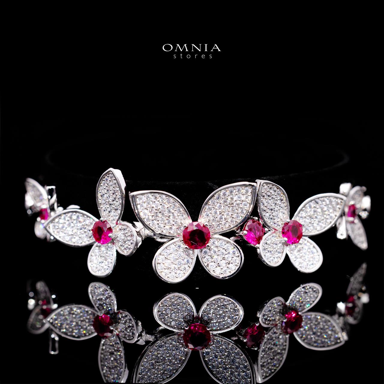 Xaila Ruby Red Luxury Bridal Full Set with High-Quality Simulated Diamonds – Rhodium Plated - Image 3