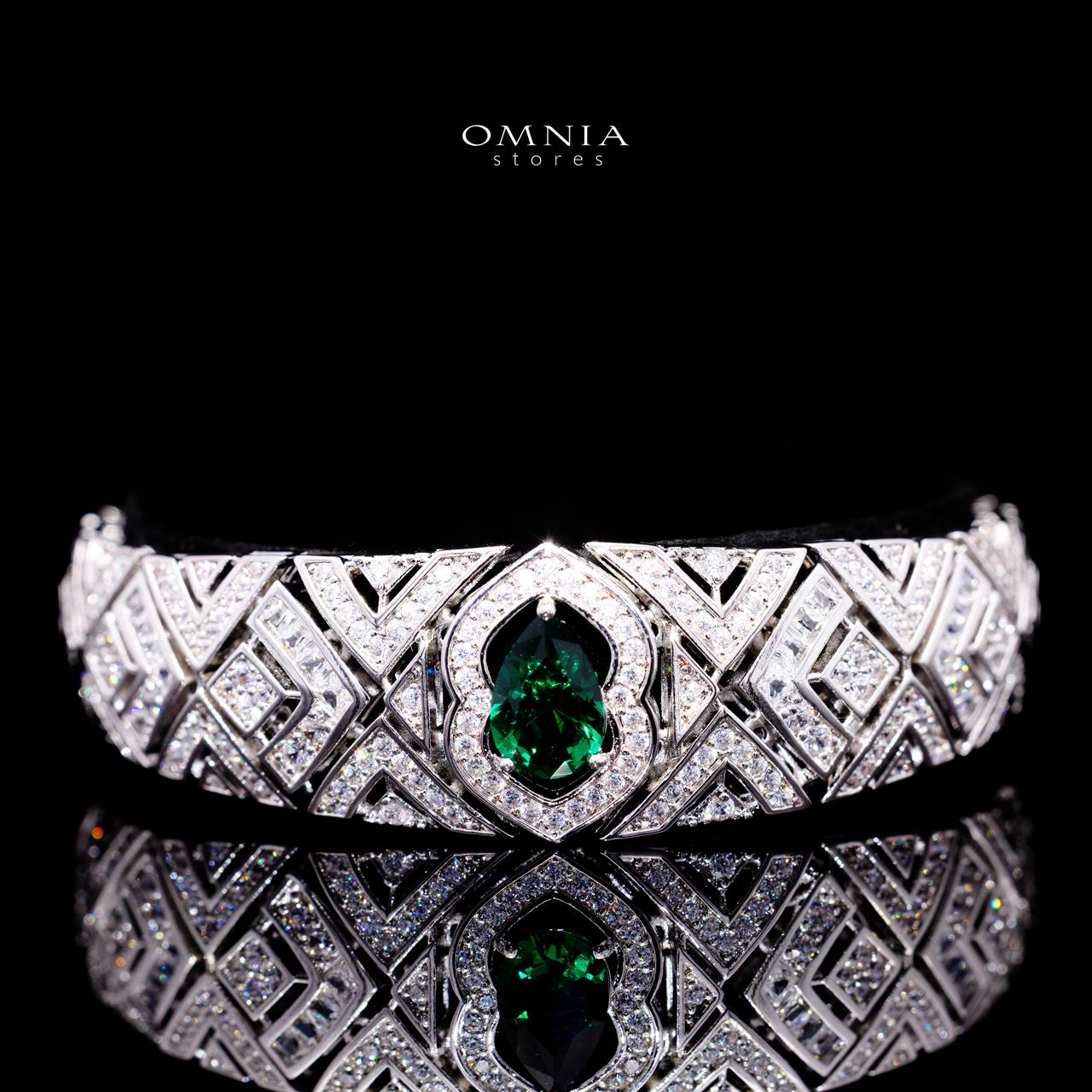 Daryan Green Luxury Bridal Full Set with High-Quality Simulated Diamonds – Rhodium Plated - Image 3