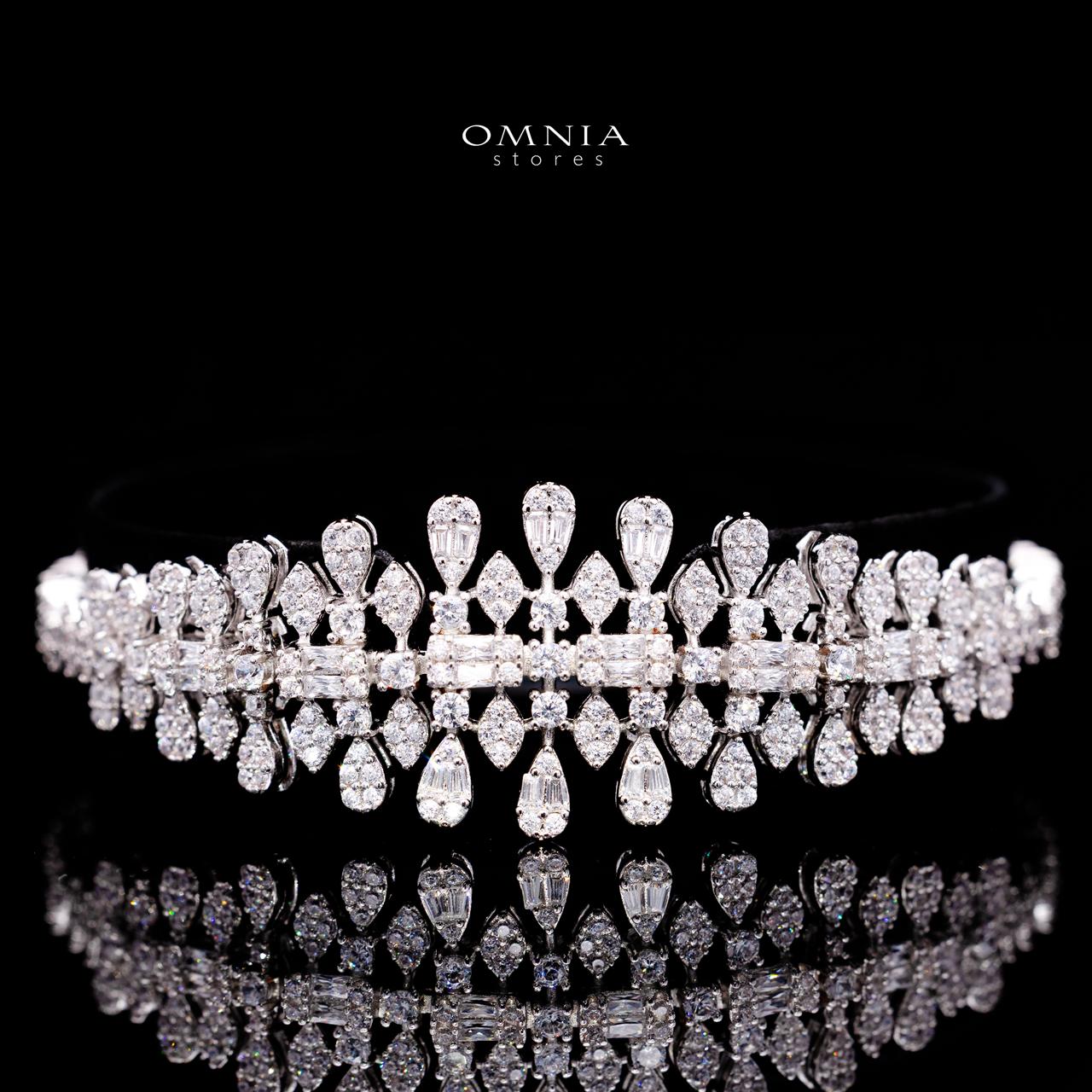 Adaliya Luxury Bridal Full Set with High-Quality Simulated Diamonds – Rhodium Plated - Image 3