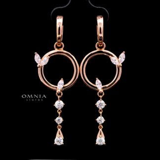 Stacey Rose Gold Premium Rhodium-Plated Alloy Earring with High-Quality Simulated Diamonds