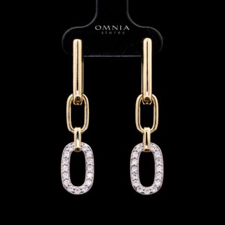 Estela Gold Premium Rhodium-Plated Alloy Earring with High-Quality Simulated Diamonds