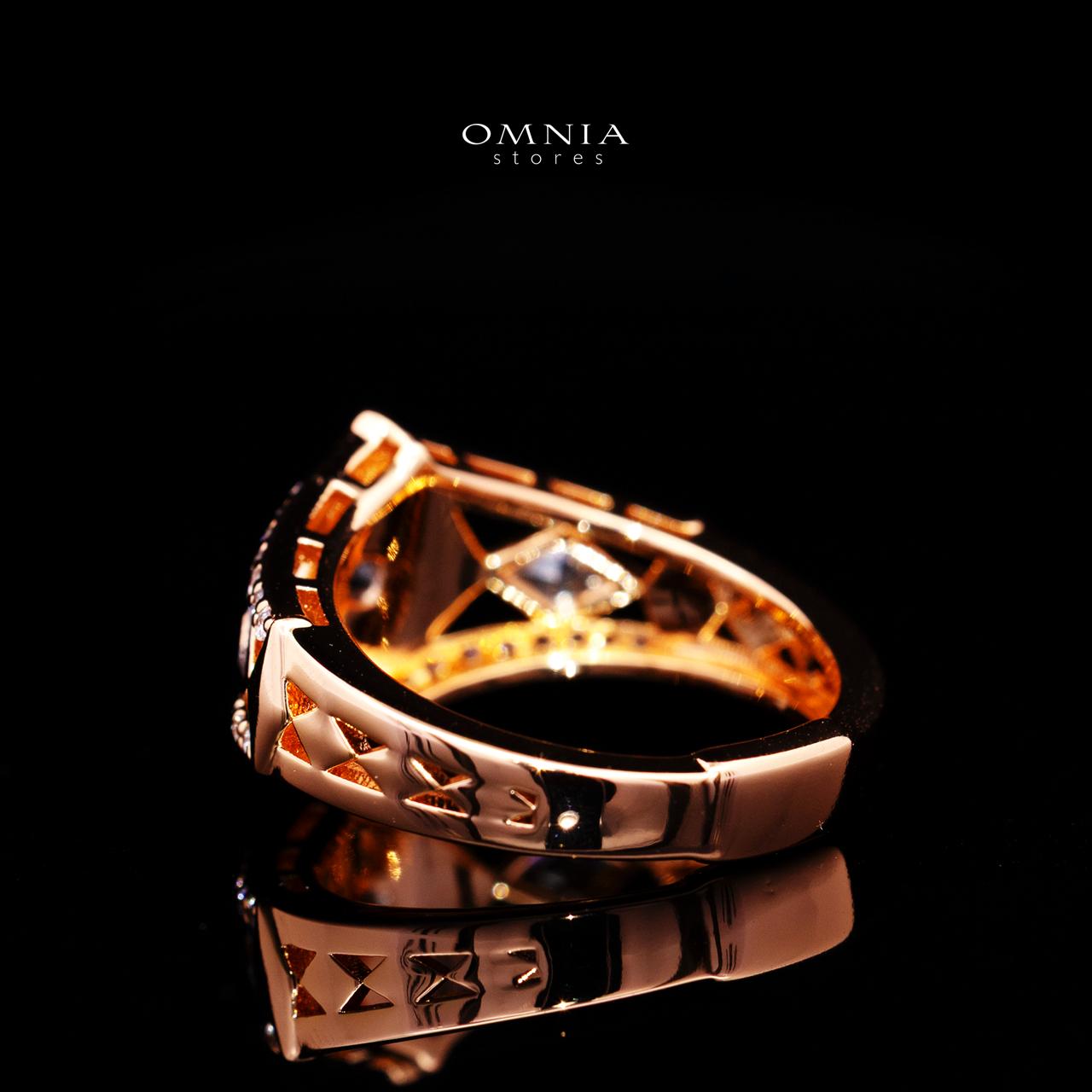 Octavia Rose Gold Premium Rhodium-Plated Alloy Ring with High-Quality Simulated Diamonds - Image 4