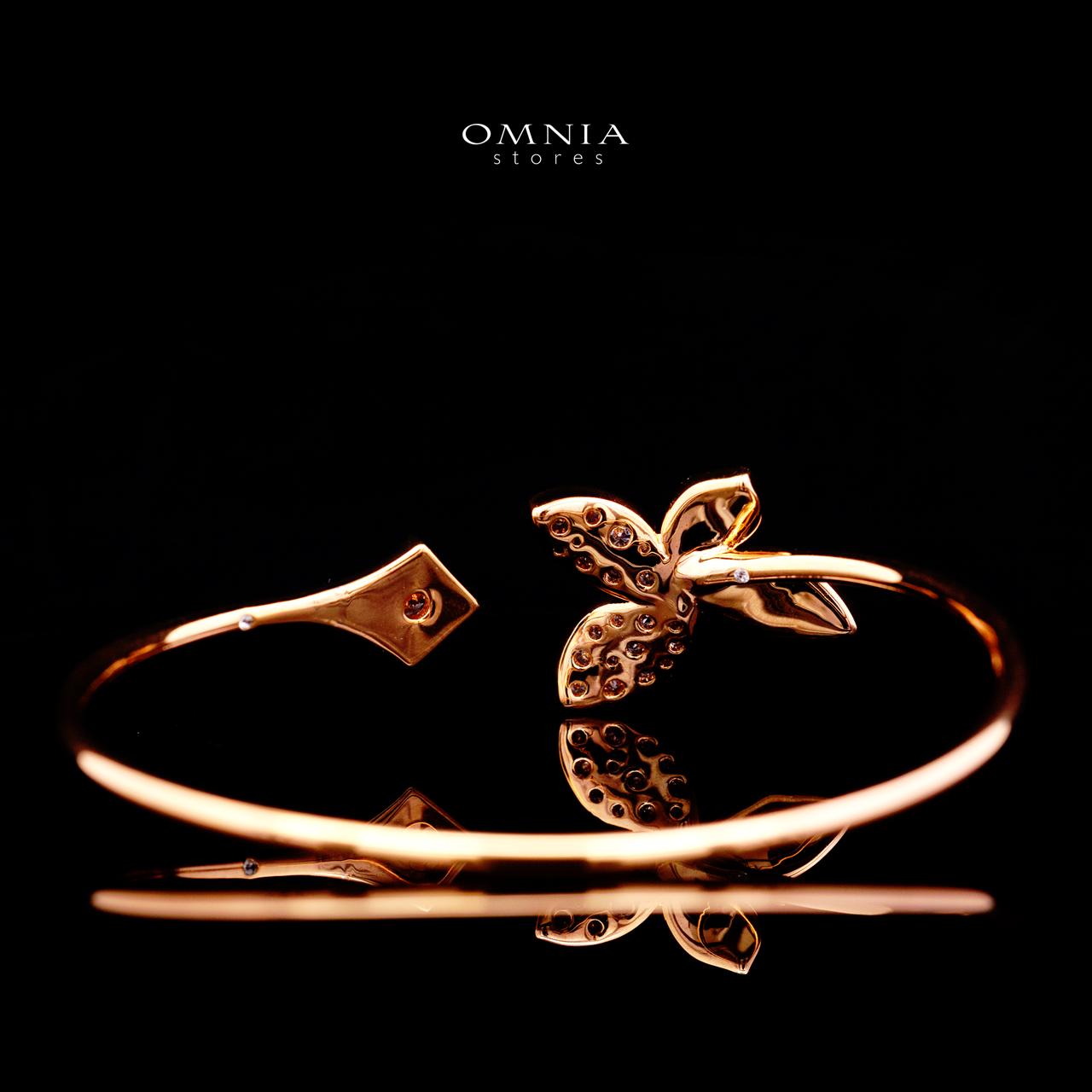 Althea Rose Gold Premium Rhodium-Plated Alloy Bangle with High-Quality Simulated Diamonds - Image 2