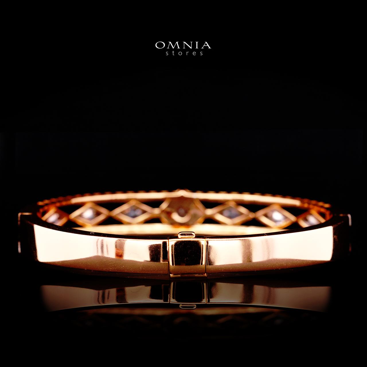Octavia Rose Gold Premium Rhodium-Plated Alloy Bangle with High-Quality Simulated Diamonds - Image 2