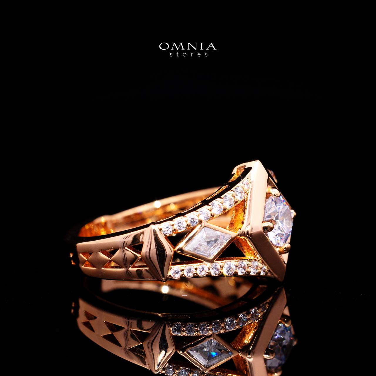 Octavia Rose Gold Premium Rhodium-Plated Alloy Ring with High-Quality Simulated Diamonds - Image 3