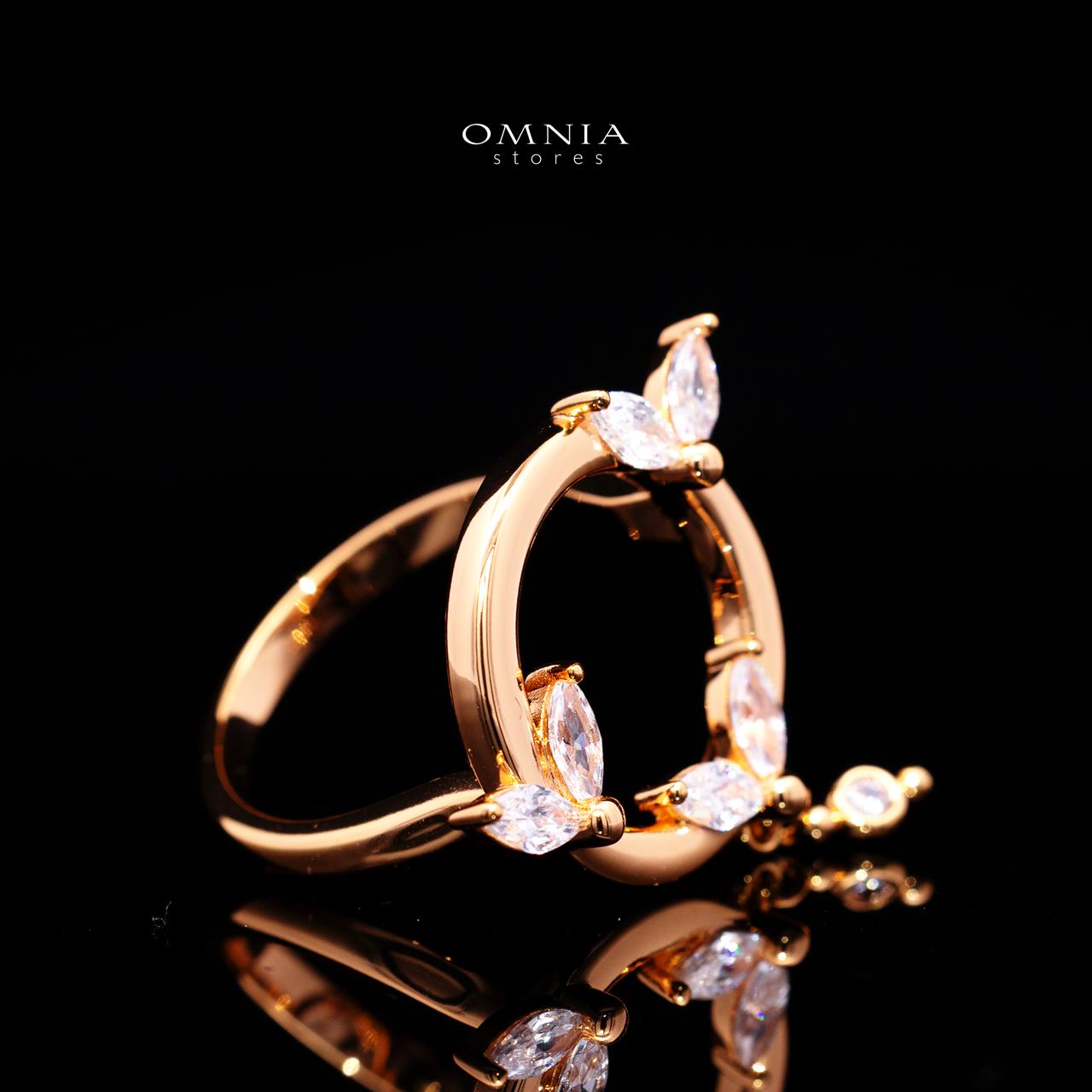 Stacey Rose Gold Premium Rhodium-Plated Alloy Ring with High-Quality Simulated Diamonds - Image 3